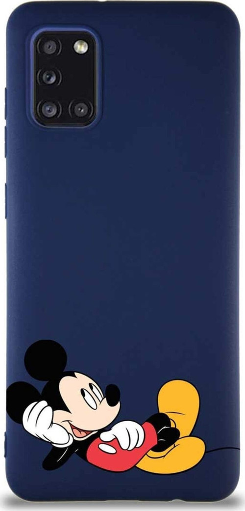 Samsung Galaxy A31 Soft Premier Kapak Mickey Mouse-F Tasarımlı Silikon Kılıf - Lacivert