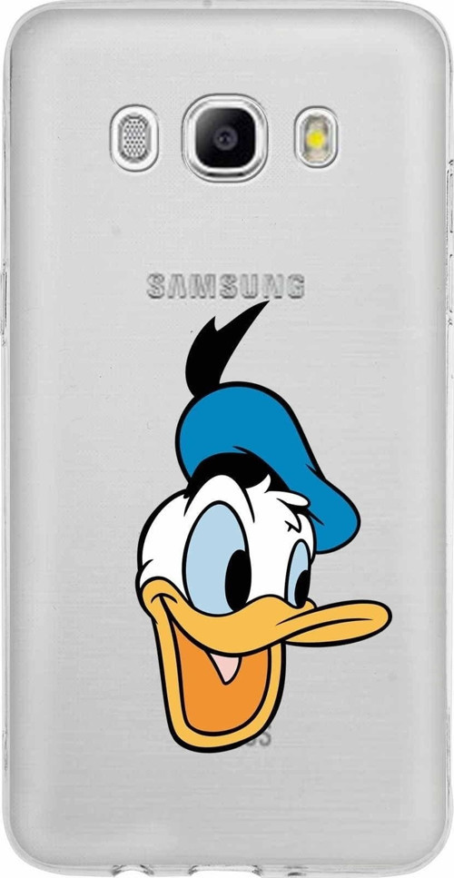 Samsung Galaxy J5 2016 Kapak Donald Duck Tasarımlı Şeffaf Silikon Kılıf