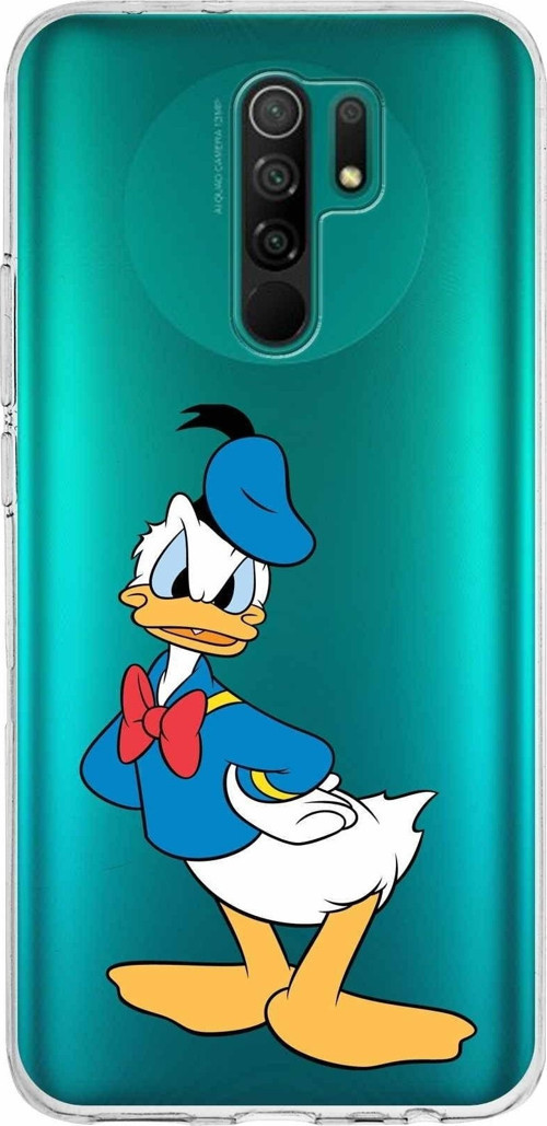 Xiaomi Redmi 9 Uyumlu Kapak Donald Duck Tasarımlı Şeffaf Silikon Kılıf