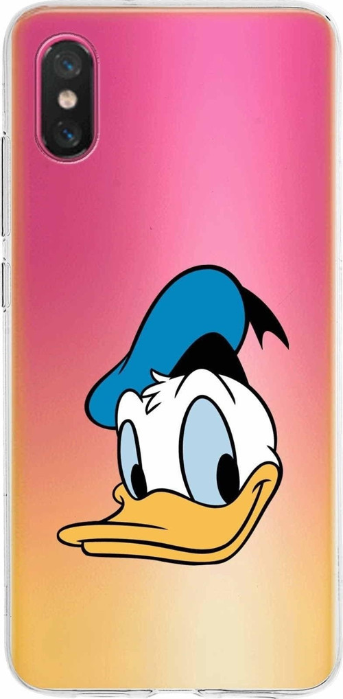Xiaomi Mi 8 Pro Uyumlu Kapak Donald Duck Tasarımlı Şeffaf Silikon Kılıf