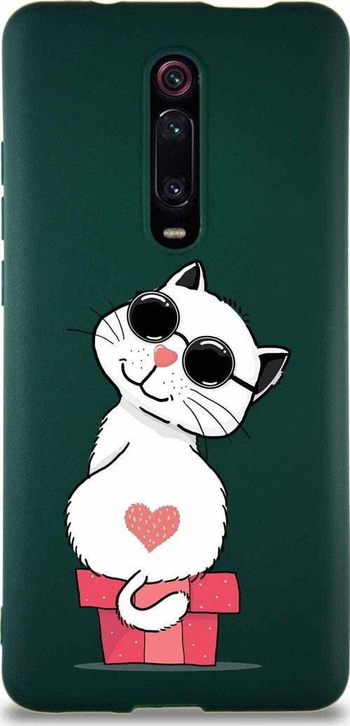Xiaomi Redmi K20 Pro Soft Premier Kapak Coolcat Tasarımlı Silikon Kılıf - Yeşil