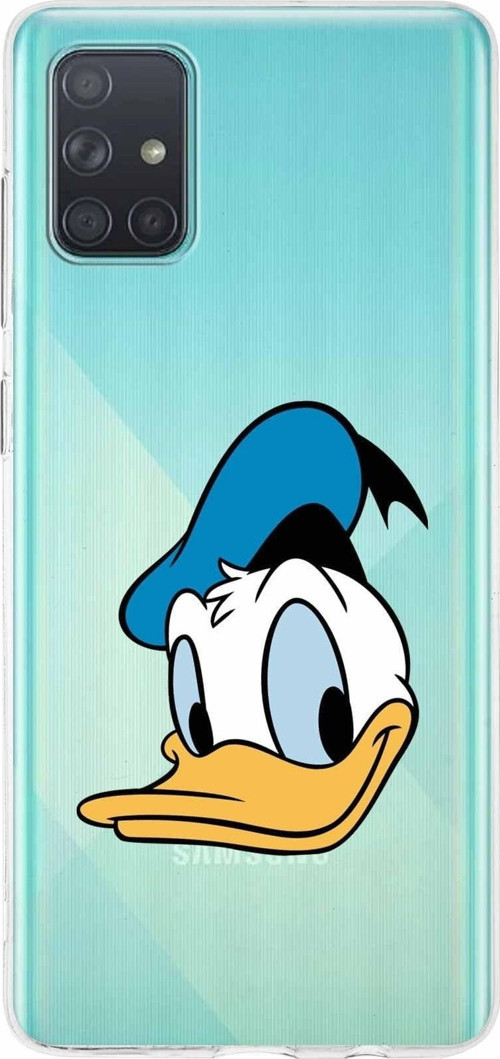 Samsung Galaxy A71 Kapak Donald Duck Tasarımlı Şeffaf Silikon Kılıf
