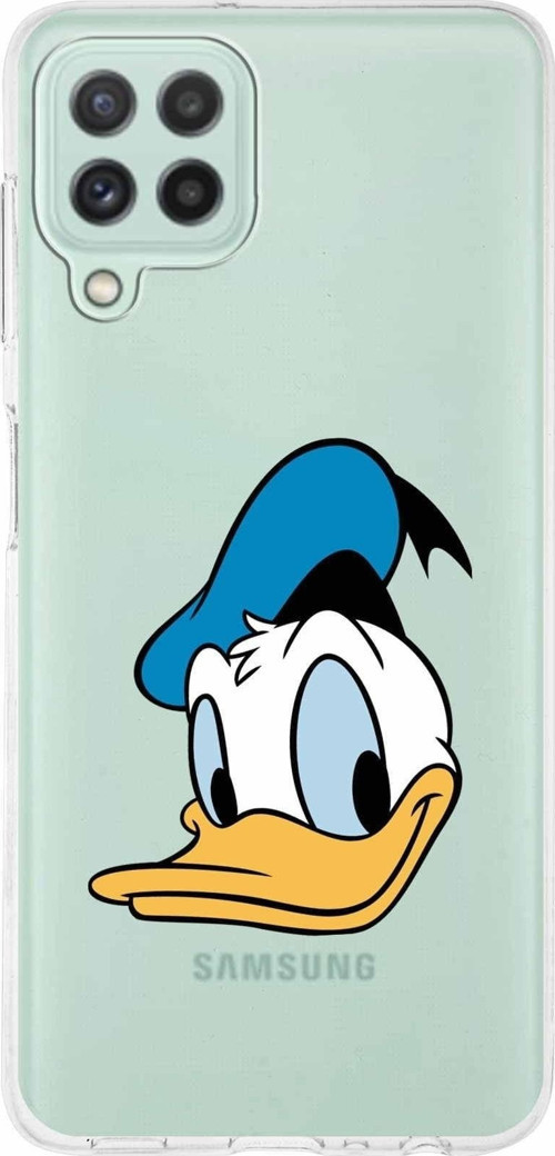 Samsung Galaxy A22 Kapak Donald Duck Tasarımlı Şeffaf Silikon Kılıf