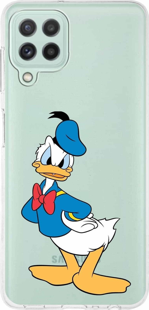 Samsung Galaxy A22 Kapak Donald Duck Tasarımlı Şeffaf Silikon Kılıf