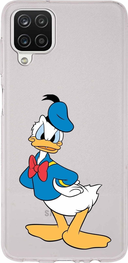 Samsung Galaxy A12 Kapak Donald Duck Tasarımlı Şeffaf Silikon Kılıf