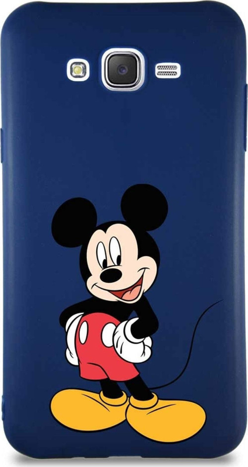 Samsung Galaxy J7 Soft Premier Kapak Mickey Mouse-E Tasarımlı Silikon Kılıf - Lacivert