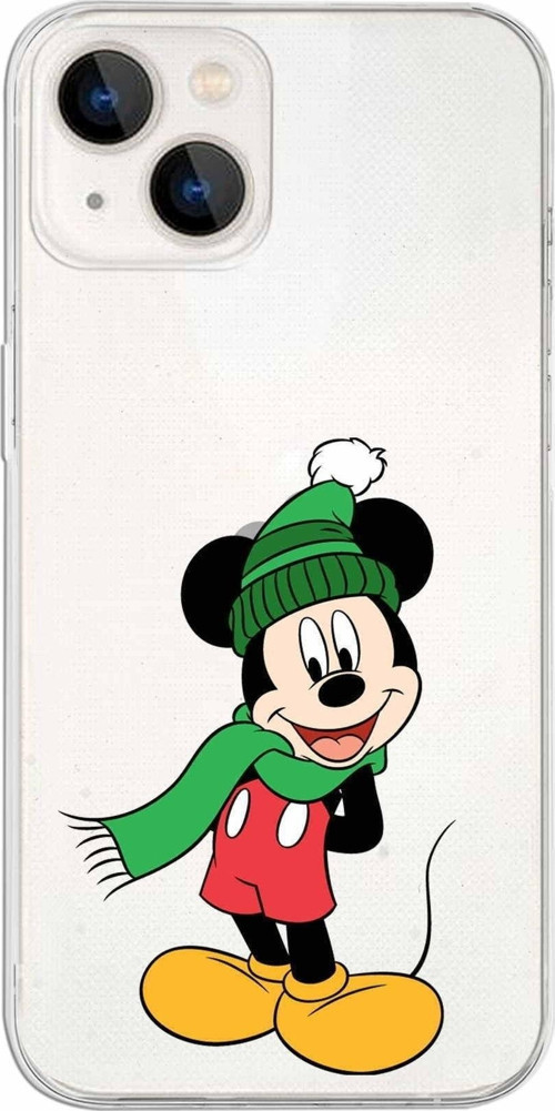 Iphone 13 Uyumlu Kapak Mickey Mouse Tasarımlı Şeffaf Silikon Kılıf
