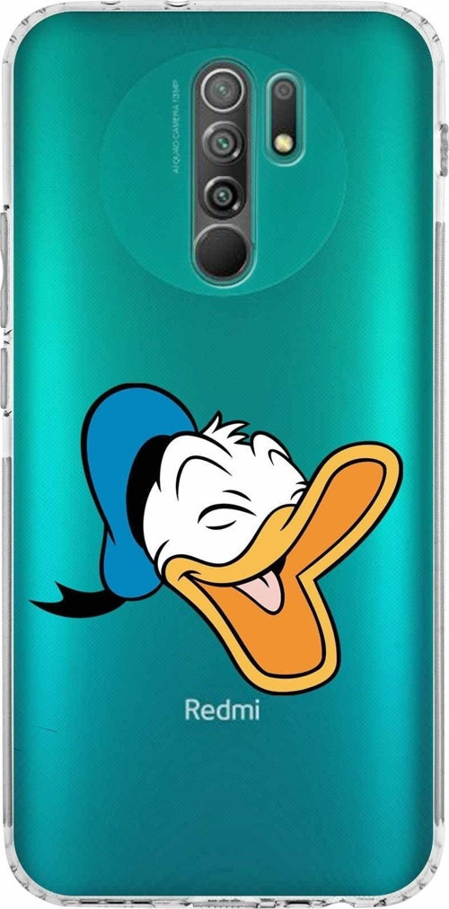 Xiaomi Redmi 9 Kamera Korumalı Kapak Donald Duck Tasarımlı Şeffaf Kılıf
