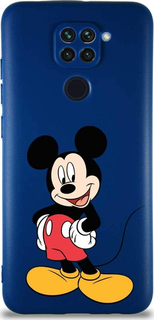 Xiaomi Redmi Note 9 Soft Premier Kapak Mickey Mouse-E Tasarımlı Silikon Kılıf - Lacivert