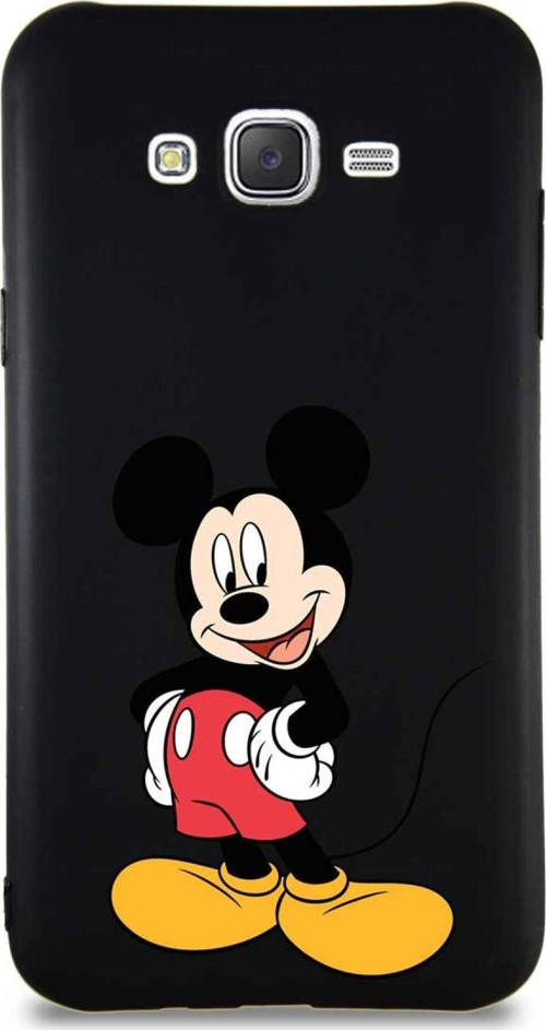 Samsung Galaxy J7 Core Soft Premier Kapak Mickey Mouse-E Tasarımlı Silikon Kılıf - Siyah