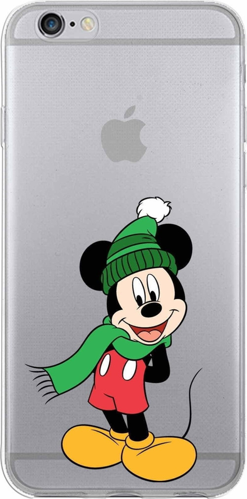 Iphone 6S Uyumlu Kapak Mickey Mouse Tasarımlı Şeffaf Silikon Kılıf