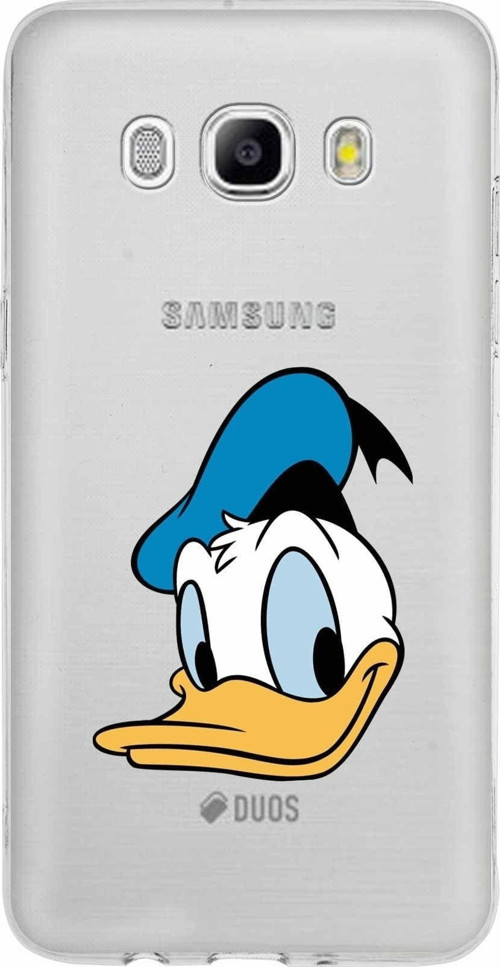 Samsung Galaxy J5 2016 Kapak Donald Duck Tasarımlı Şeffaf Silikon Kılıf