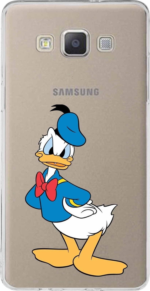 Samsung Galaxy A5 (2015) Kapak Donald Duck Tasarımlı Şeffaf Silikon Kılıf