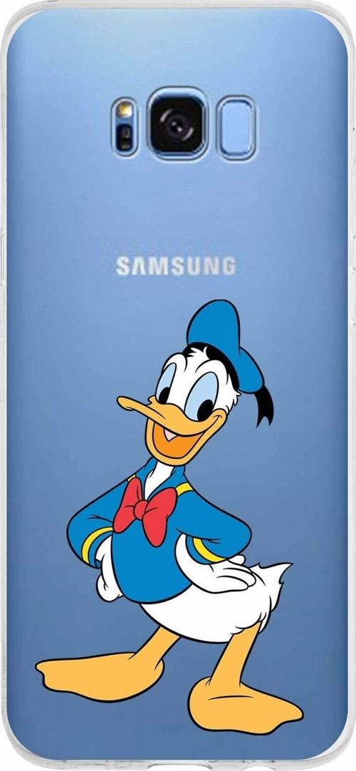 Samsung Galaxy S8 Plus Kapak Donald Duck Tasarımlı Şeffaf Silikon Kılıf