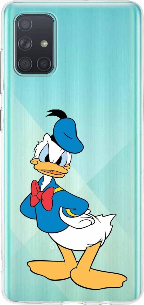 Samsung Galaxy A71 Kapak Donald Duck Tasarımlı Şeffaf Silikon Kılıf