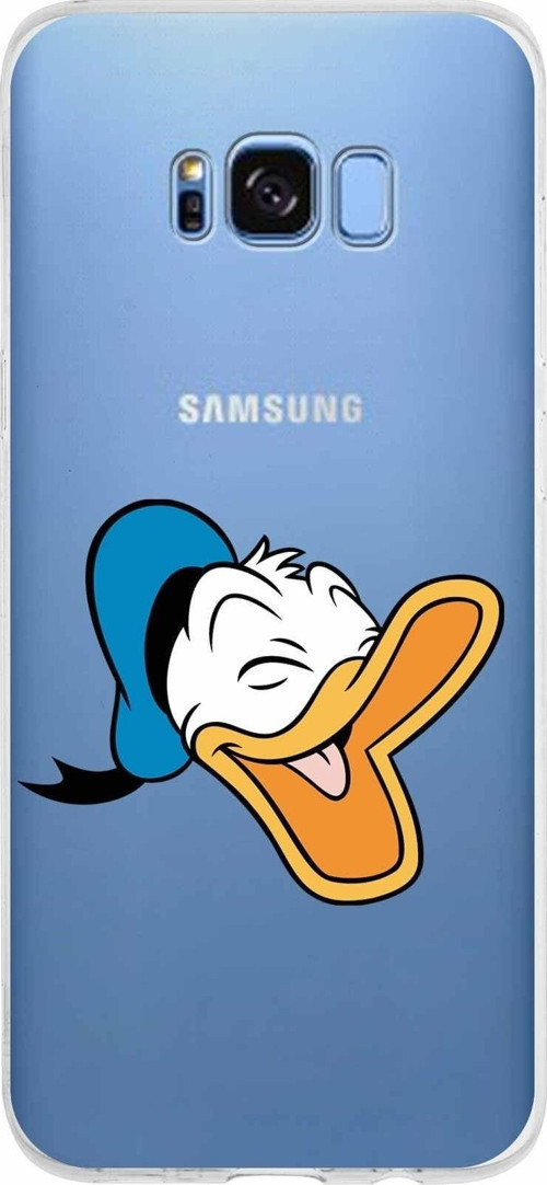 Samsung Galaxy S8 Plus Kapak Donald Duck Tasarımlı Şeffaf Silikon Kılıf