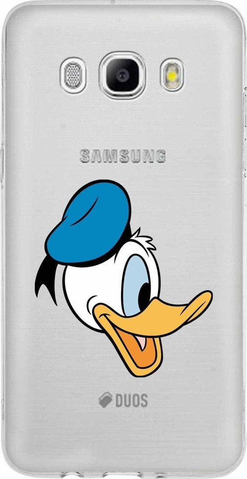Samsung Galaxy J5 2016 Kapak Donald Duck Tasarımlı Şeffaf Silikon Kılıf
