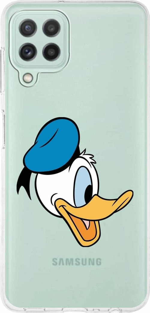 Samsung Galaxy A22 Kapak Donald Duck Tasarımlı Şeffaf Silikon Kılıf