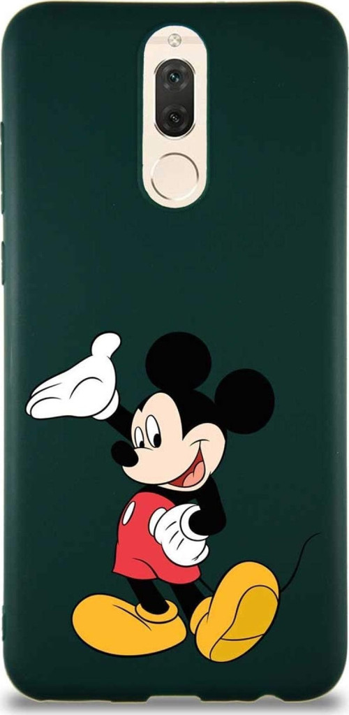 Huawei Mate 10 Lite Soft Premier Kapak Mickey Mouse-C Tasarımlı Silikon Kılıf - Yeşil