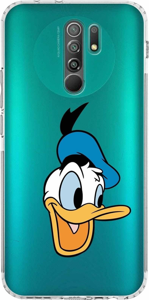 Xiaomi Redmi 9 Kamera Korumalı Kapak Donald Duck Tasarımlı Şeffaf Kılıf