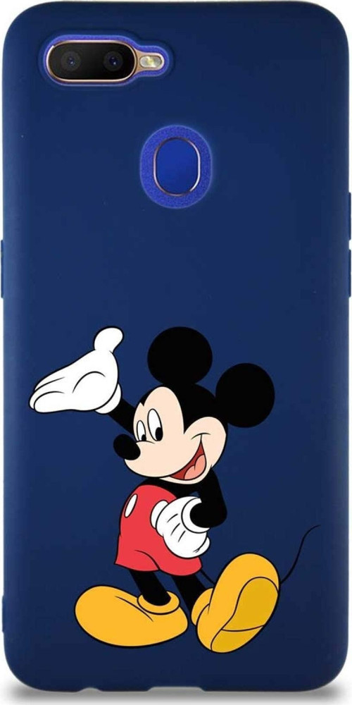 Oppo Ax7 Soft Premier Kapak Mickey Mouse-C Tasarımlı Silikon Kılıf - Lacivert