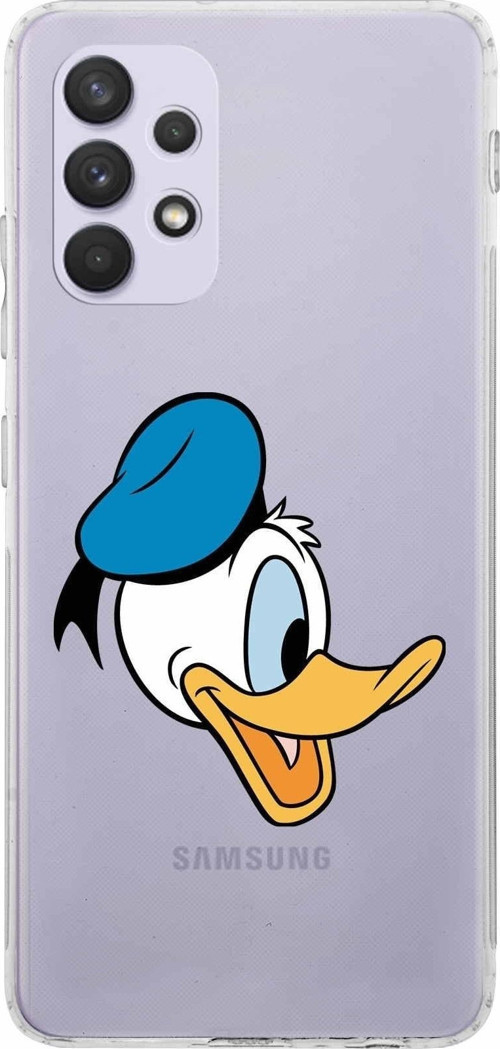 Samsung Galaxy A32 Kamera Korumalı Kapak Donald Duck Tasarımlı Şeffaf Kılıf