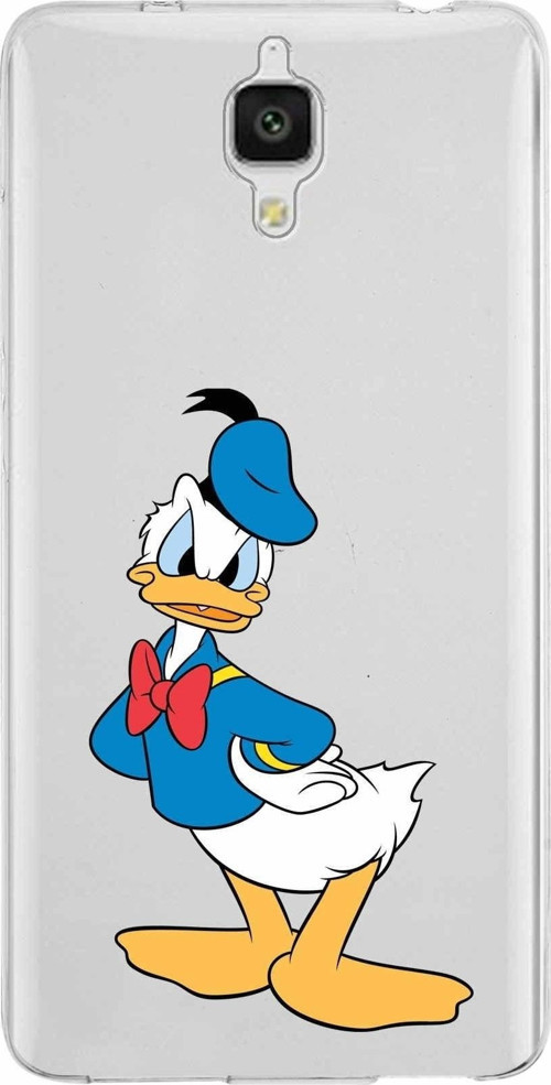 Xiaomi Mi 4 Uyumlu Kapak Donald Duck Tasarımlı Şeffaf Silikon Kılıf