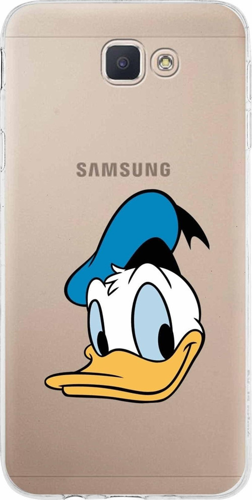 Samsung Galaxy J5 Prime Kapak Donald Duck Tasarımlı Şeffaf Silikon Kılıf