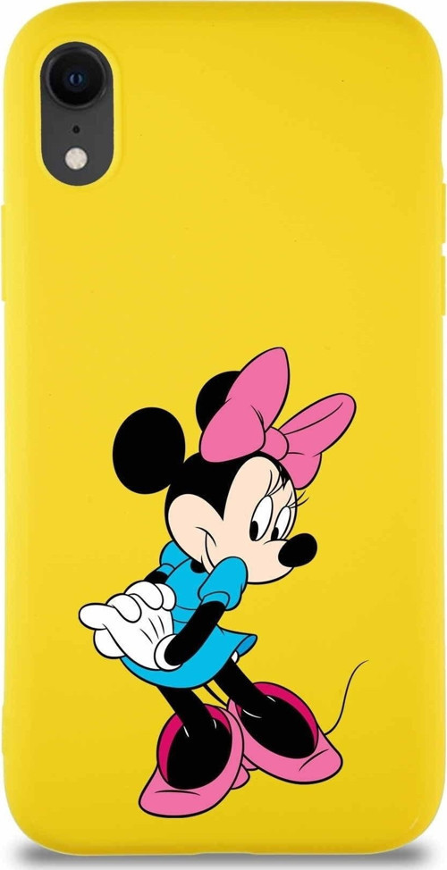 Iphone Xr Uyumlu Soft Premier Kapak Minnie Mouse-F Tasarımlı Silikon Kılıf - Sarı