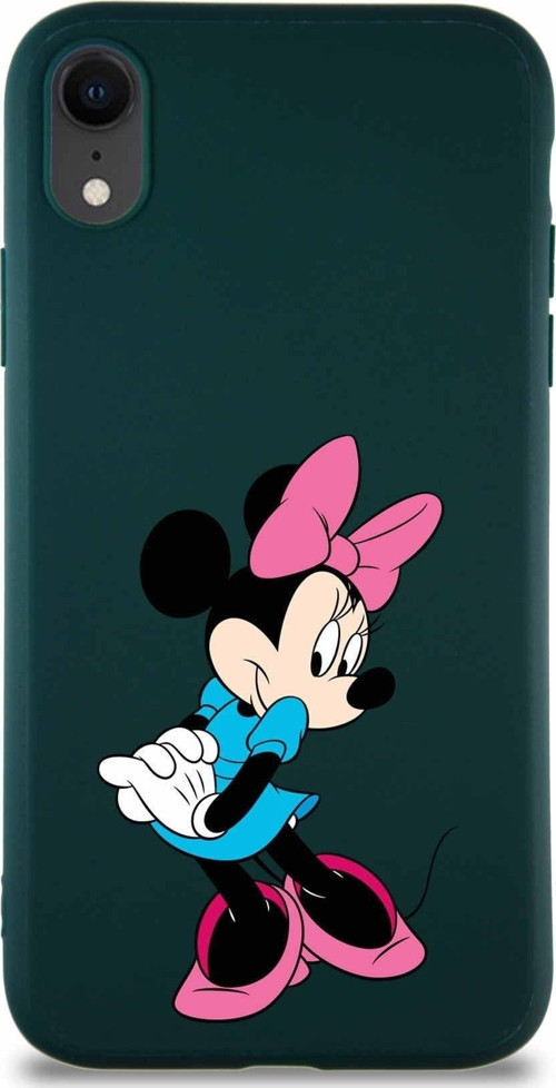 Iphone Xr Uyumlu Soft Premier Kapak Minnie Mouse-F Tasarımlı Silikon Kılıf - Yeşil