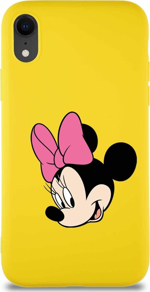 Iphone Xr Uyumlu Soft Premier Kapak Minnie Mouse-B Tasarımlı Silikon Kılıf - Sarı