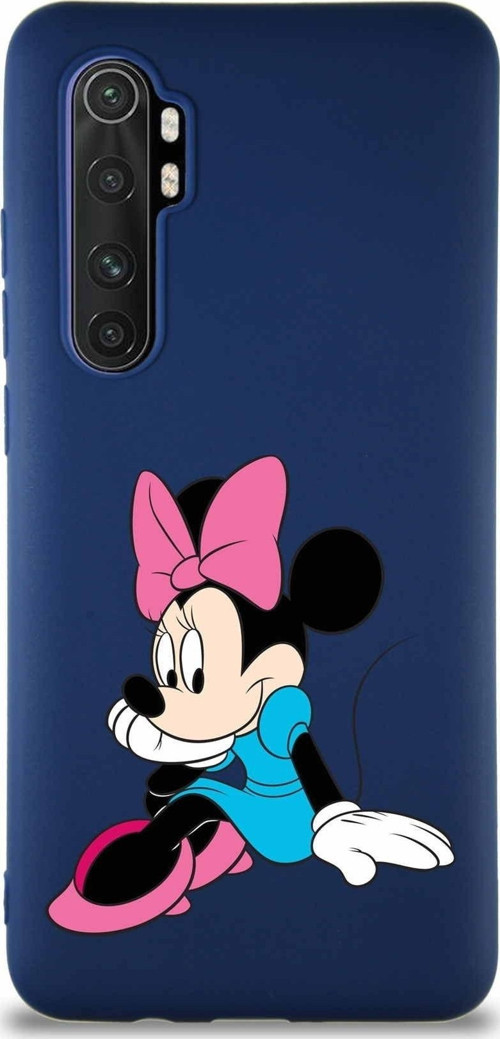 Xiaomi Mi Note 10 Lite Soft Premier Kapak Minnie Mouse-E Tasarımlı Silikon Kılıf - Lacivert