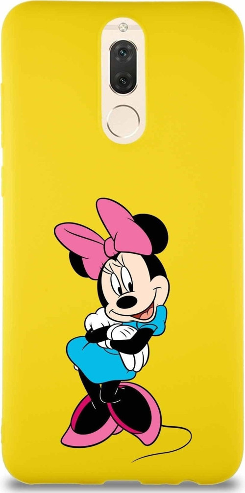 Huawei Mate 10 Lite Soft Premier Kapak Minnie Mouse-D Tasarımlı Silikon Kılıf - Sarı