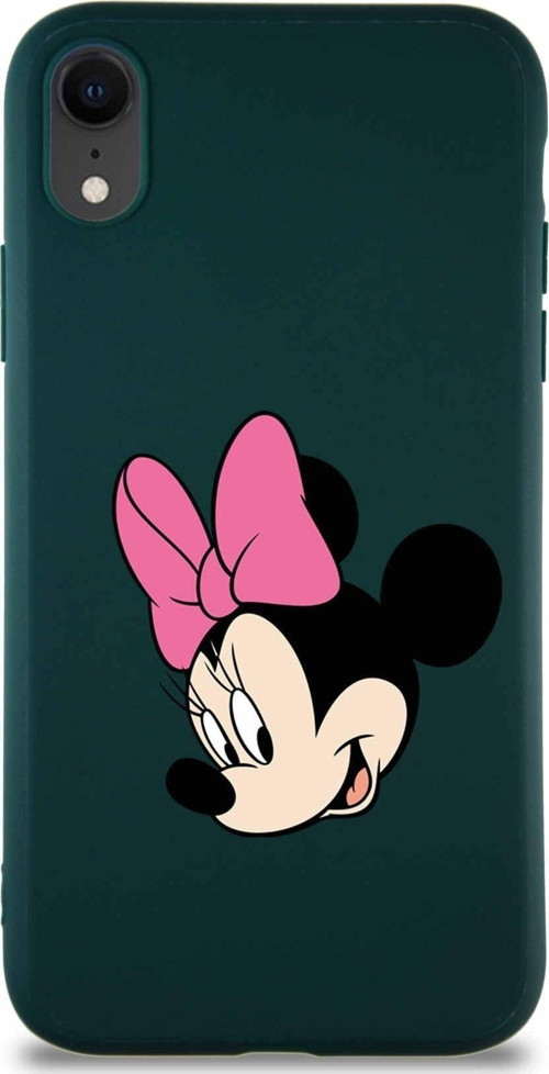 Iphone Xr Uyumlu Soft Premier Kapak Minnie Mouse-B Tasarımlı Silikon Kılıf - Yeşil