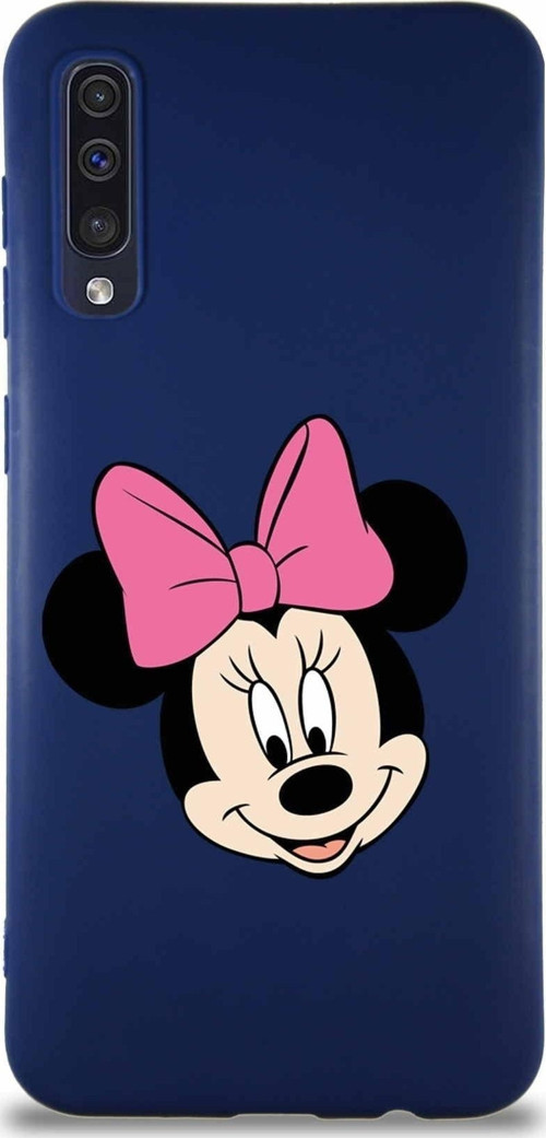 Samsung Galaxy A30S Soft Premier Kapak Minnie Mouse-C Tasarımlı Silikon Kılıf - Lacivert
