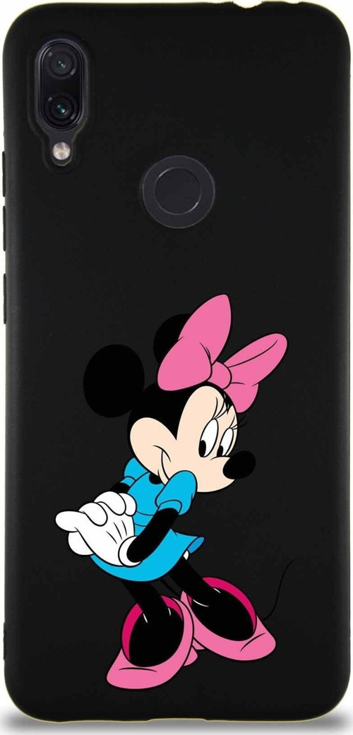 Xiaomi Redmi Note 7 Pro Soft Premier Kapak Minnie Mouse-F Tasarımlı Silikon Kılıf - Siyah