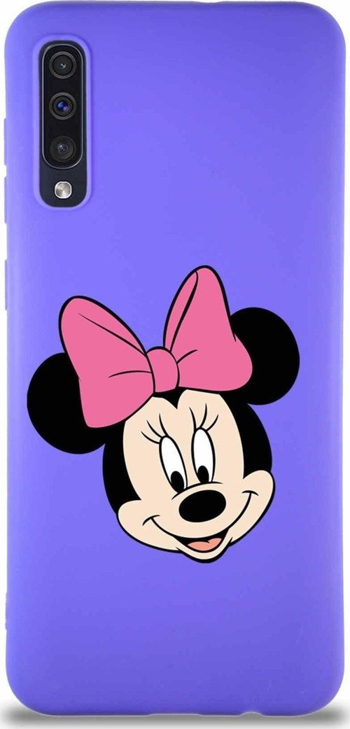 Samsung Galaxy A30S Soft Premier Kapak Minnie Mouse-C Tasarımlı Silikon Kılıf - Mor