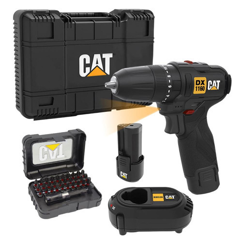 DX1160 12Volt/2.0Ah Li-ion Çift Akülü Kömürsüz Profesyonel Şarjlı Darbeli Matkap + DA01901 32 Parça Aksesuar Seti