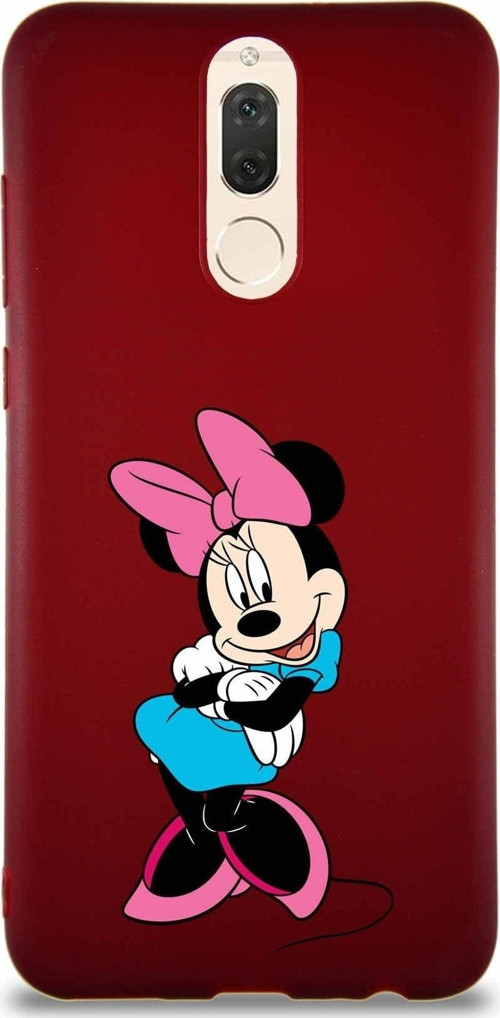 Huawei Mate 10 Lite Soft Premier Kapak Minnie Mouse-D Tasarımlı Silikon Kılıf - Mürdüm