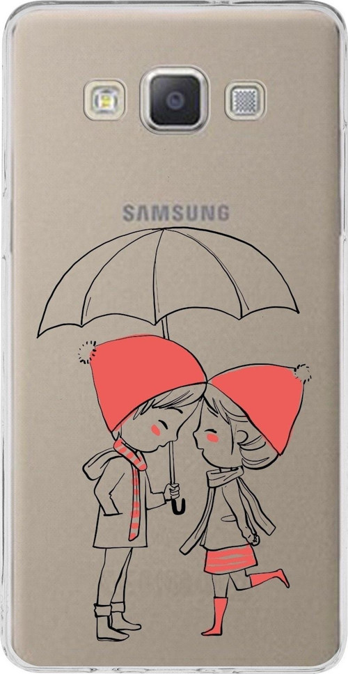 Samsung Galaxy A5 (2015) Uyumlu Kapak Aşk Tasarımlı Şeffaf Silikon Kılıf