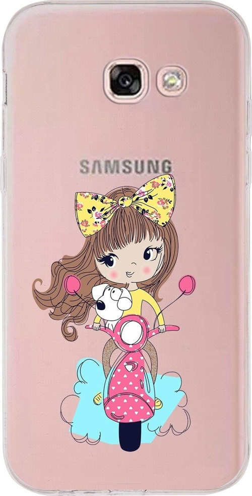 Samsung Galaxy A5 (2017) Uyumlu Kapak Vespagirl Tasarımlı Şeffaf Silikon Kılıf