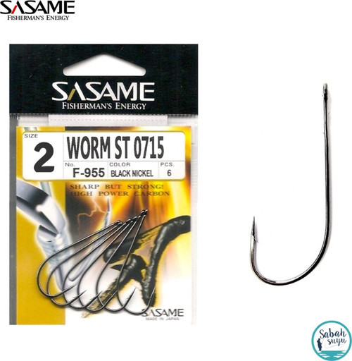 F-955 Worm Tırnaklı Halkalı İğne #2 (6Ad) Siyah