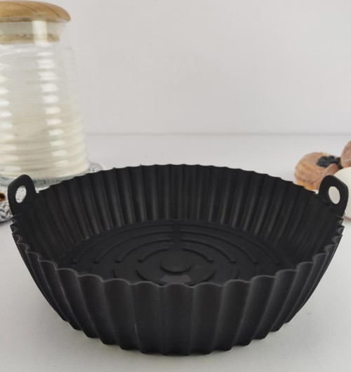 Yanmaz Yapışmaz Silikon Kulplu Airfryer Kalıbı 20 Cm Siyah – THN75825 - HYT C1-1-18