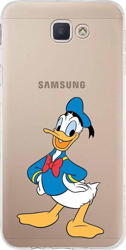 Samsung Galaxy J5 Prime Kapak Donald Duck Tasarımlı Şeffaf Silikon Kılıf