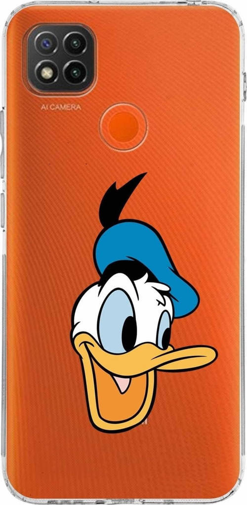 Xiaomi Redmi 10A Kamera Korumalı Kapak Donald Duck Tasarımlı Şeffaf Kılıf