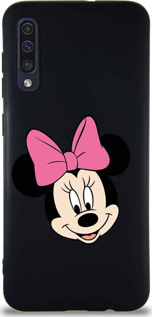 Samsung Galaxy A30S Soft Premier Kapak Minnie Mouse-C Tasarımlı Silikon Kılıf - Siyah
