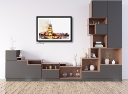 Çerçeveli Doku Efektli Tablo 50x70 cm