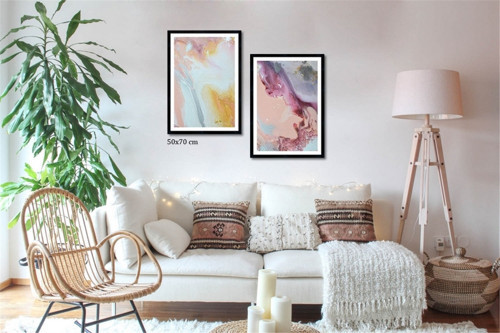 Çerçeveli Doku Efektli Tablo Seti 105x90 cm