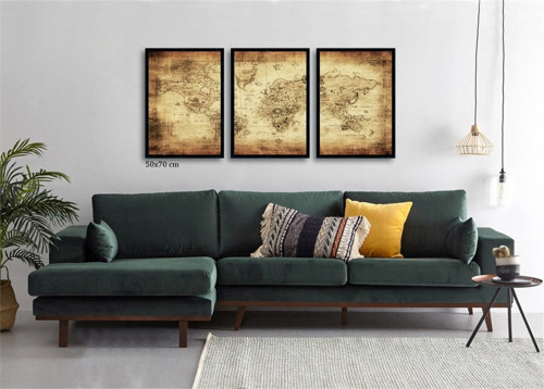 Çerçeveli Doku Efektli Tablo Seti 160x70 cm