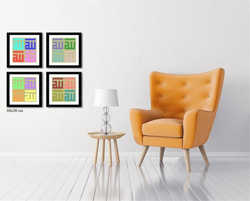 Çerçeveli Doku Efektli Tablo Seti 65x65 cm